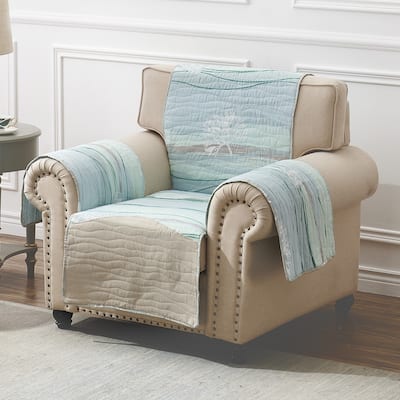 Greenland Home Fashions Maui Reversible Arm Chair Protector - 81 x 81 inches