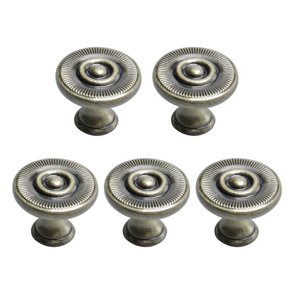 Zinc Alloy Knobs Round Drawer Handle Cabinet Accessory 23mm, Bronze Tone 5pcs - Bronze Tone