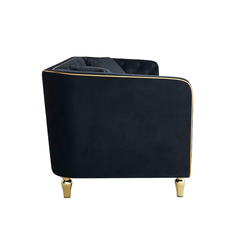 87.01"Modern Tufted Velvet Sofa ,Stylish And Comfortable For Living Room Sofa,Hotel Apartment