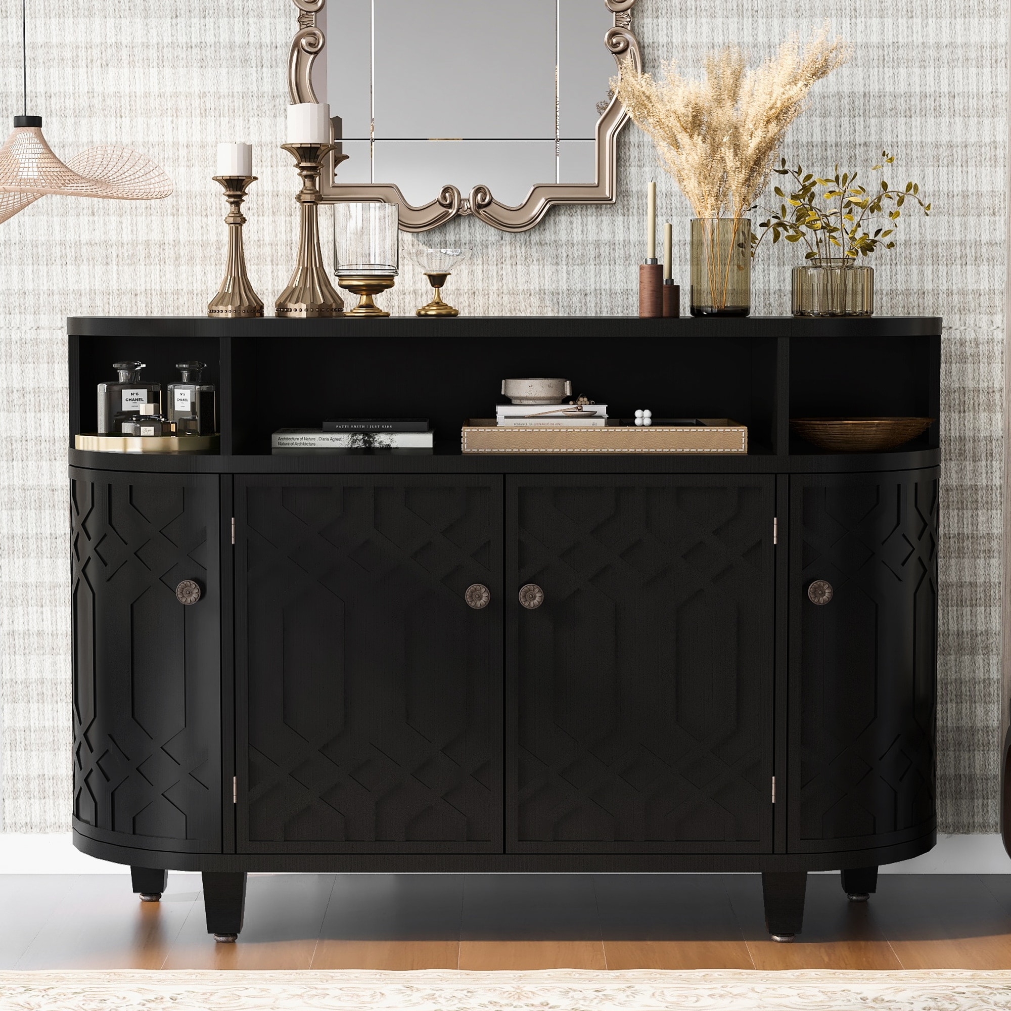 Curved sideboard clearance cabinet
