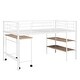 preview thumbnail 8 of 13, Twin Size Metal Loft Bed with Desk and Shelves - Modern Space-Saving Bedroom Furniture