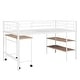 preview thumbnail 8 of 13, White Twin Metal Loft Bed with Desk & Shelves