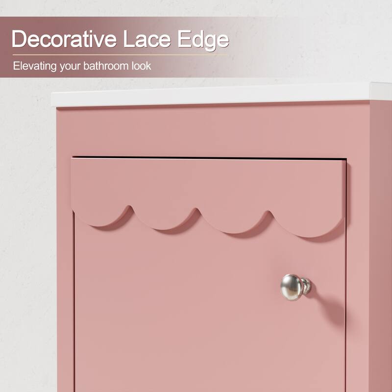 Lace Trim Freestanding Bathroom Vanity Set - Perfect for Bathrooms