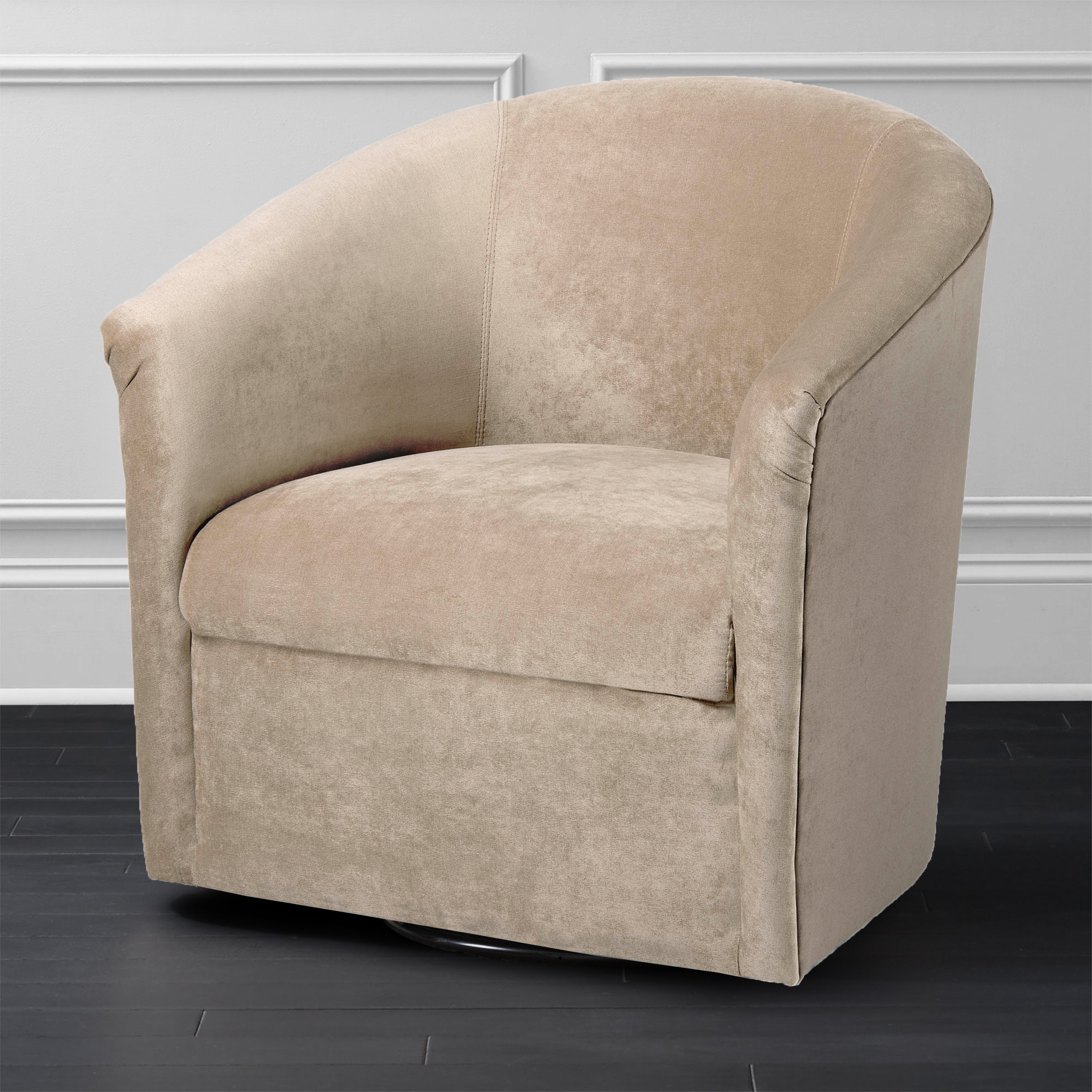Microfiber swivel barrel shop chair