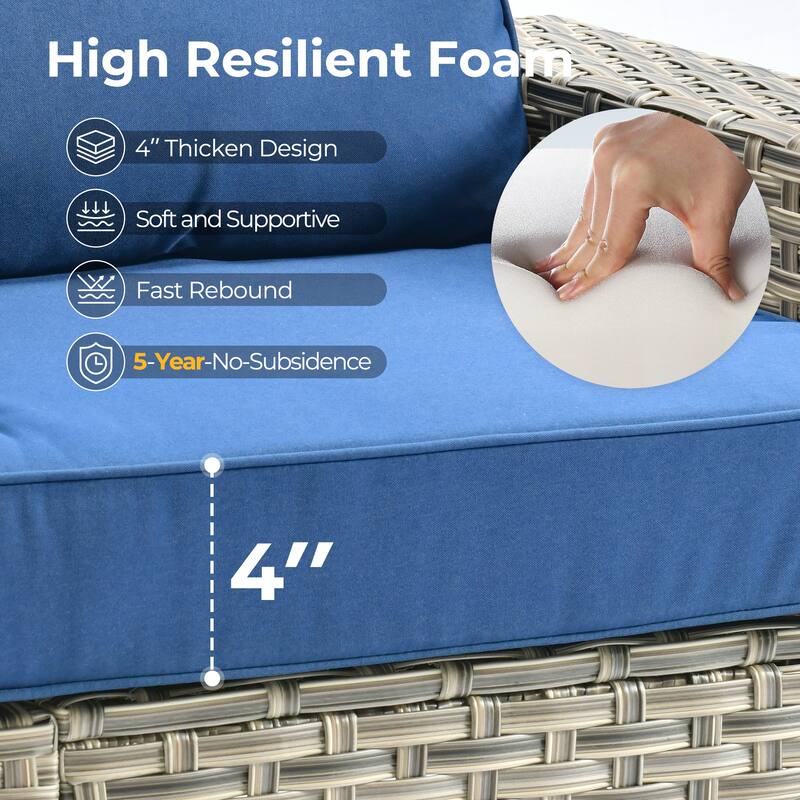 HOOOWOOO 7-piece Patio Furniture Conversation Set with Cushion