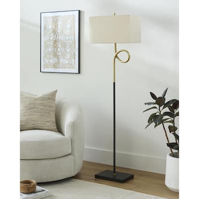 Livabliss Manila Traditional Accent Floor Lamp - 61"H x 12"W x 12"D