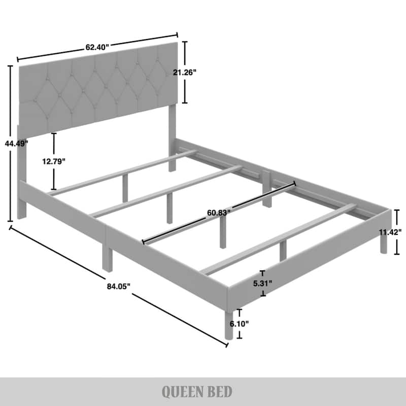 CraftPorch Elegant Velvet Upholstered Bed