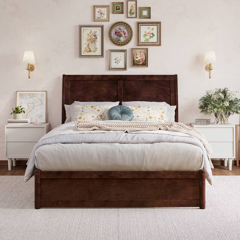 Andorra Platform Bed with Panel Footboard and Storage Drawers