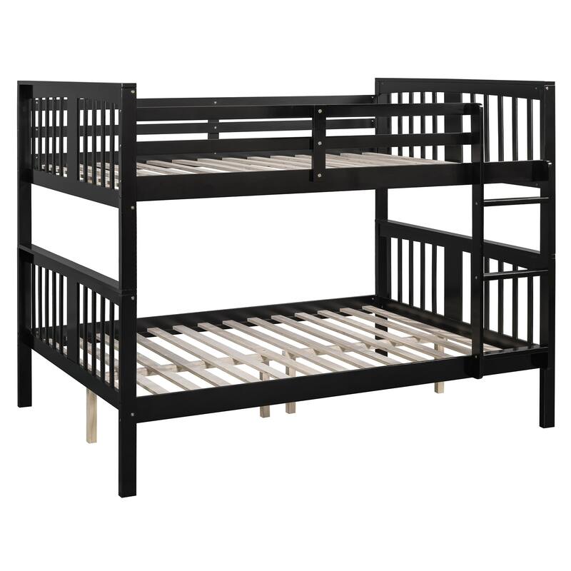 Solid Pine Full Size Bunk Bed with Ladder, Headboard and Footboard, for Bedroom or Guest Room
