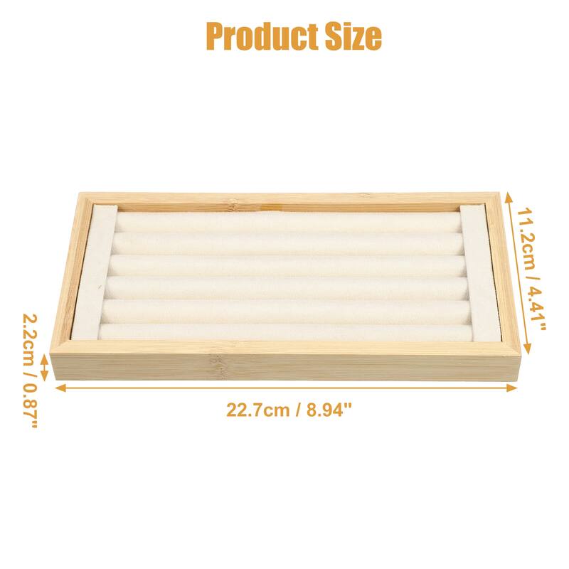Bamboo Wood Ring Tray, Stackable Storage Jewelry Tray Showcase Display Organizer for Rings