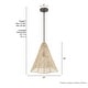 preview thumbnail 4 of 3, Hunter Comet 16" 1-Light Boho Rattan Pendant - Kitchen, Bedroom, Living Room, Dining Room, Entry - Transitional, Coastal