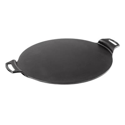 15" Pre-Seasoned Cast Iron Pizza Pan, crafted to allow baking to the edge