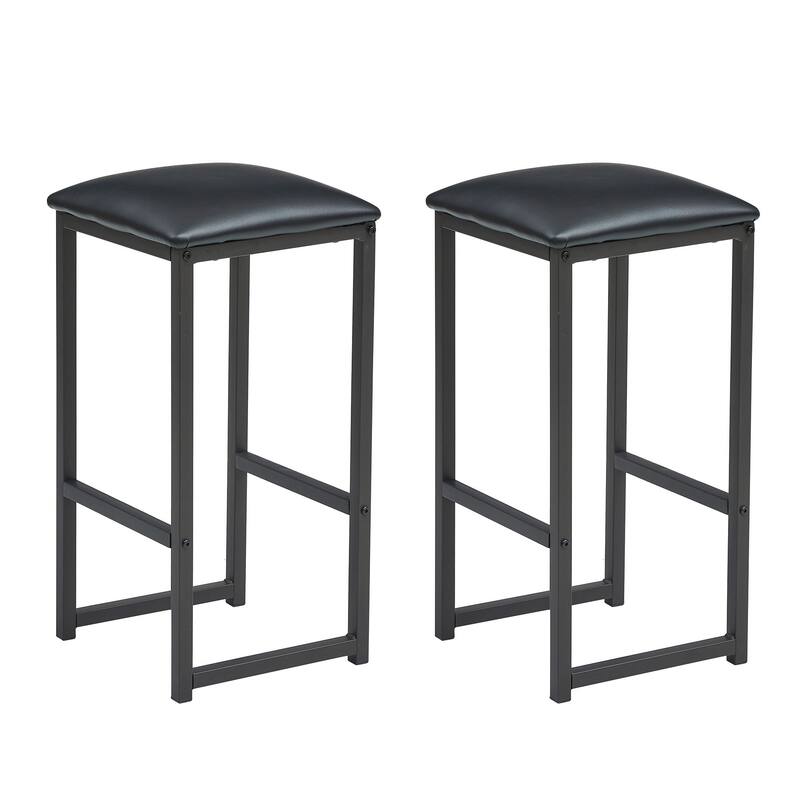 VECELO 3-Piece Dining Table Set for 2, Small Space Kitchen Table & Chairs Set with 2 Stools, Counter Height for Kitchen
