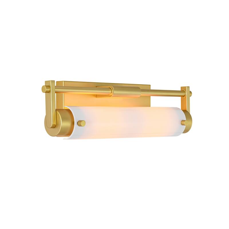 2-Light Modern Transitional Gold Acrylic Vanity Wall Sconce for Bathroom & Bedroom - 1 Light