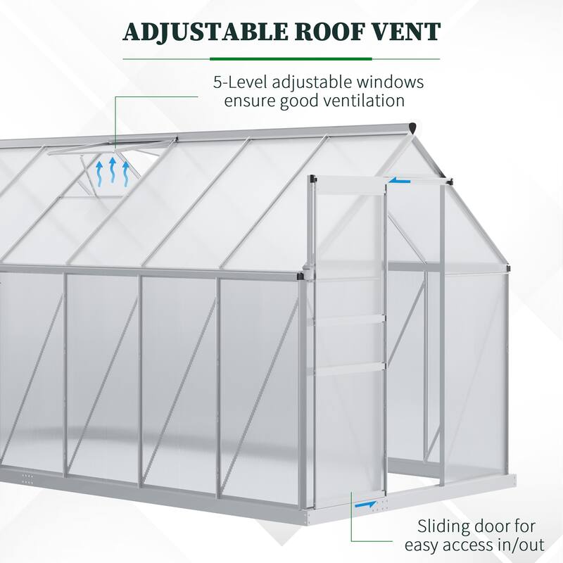 Greenhouse with Adjustable Roof Vent