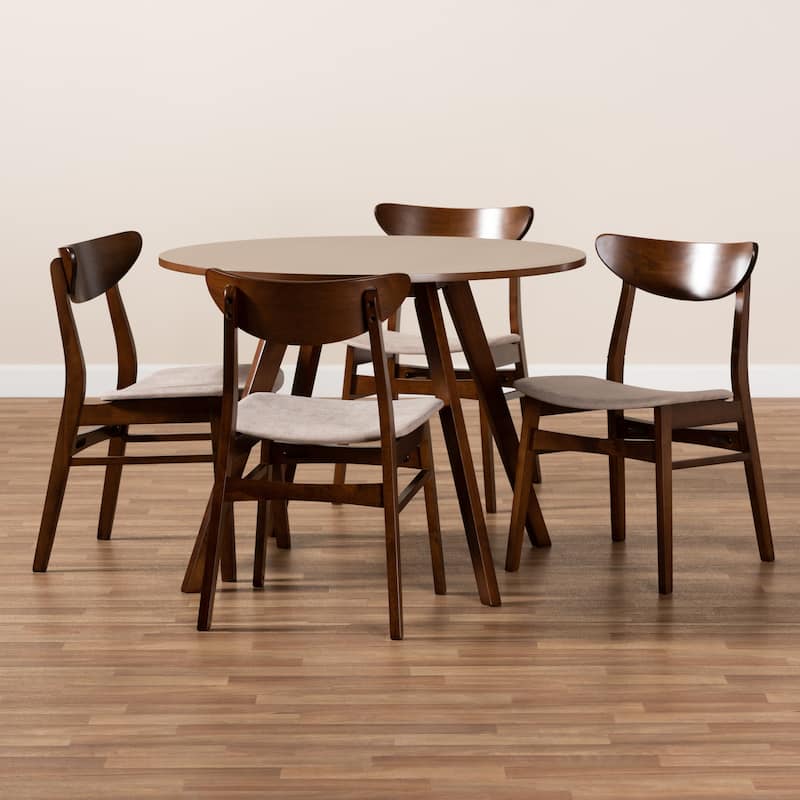 Philip Mid-Century Modern Transitional 5-Piece Dining Set