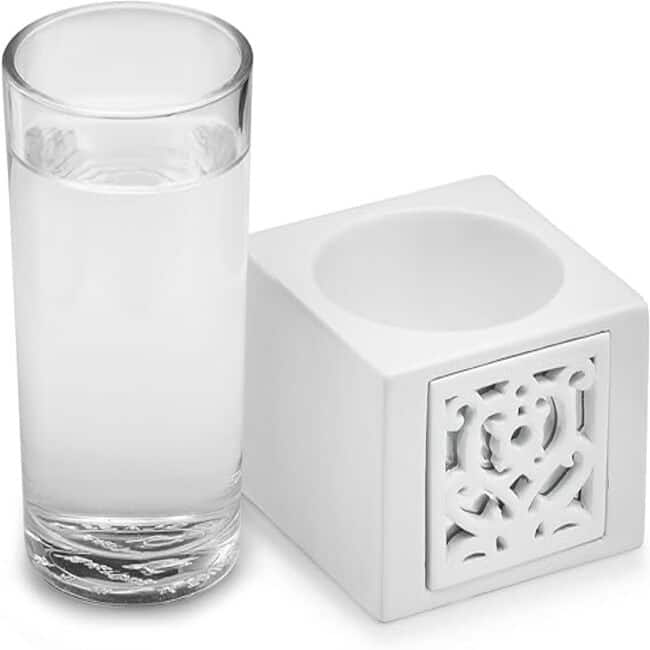 Creative Scents Mirror Janette White Bathroom Accessories Set of 4