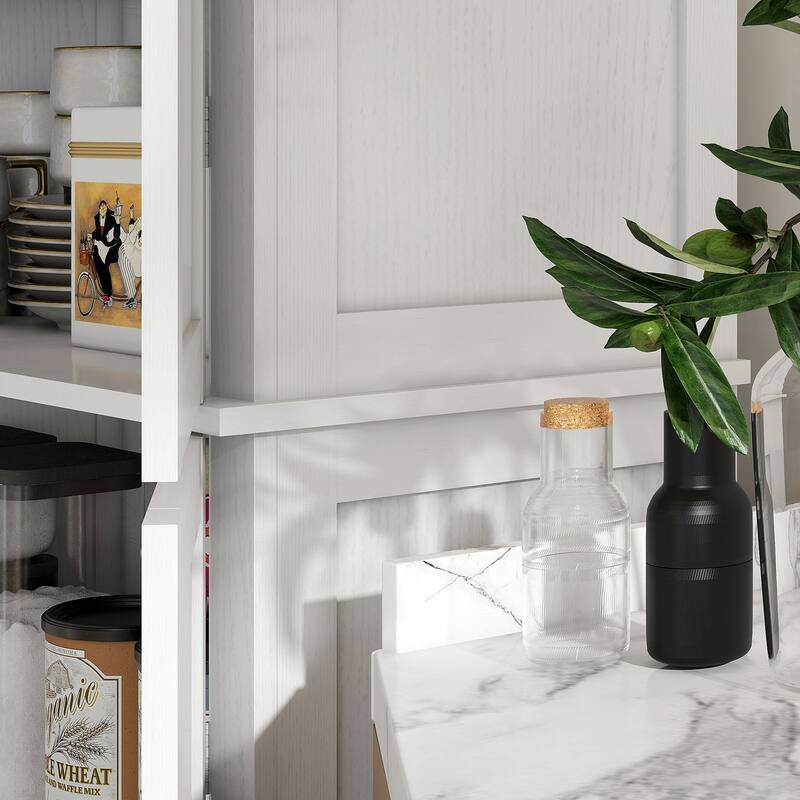 72.5" Freestanding Kitchen Pantry Cabinet - White