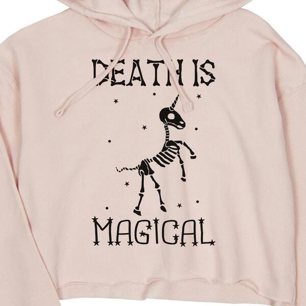 Shop Death Is Megical Unicorn Skeleton Funny Halloween Womens Pink