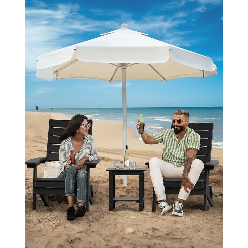 WINSOON HIPS Folding Adirondack Chairs with Arc Back & Cup Holder Set Of 4