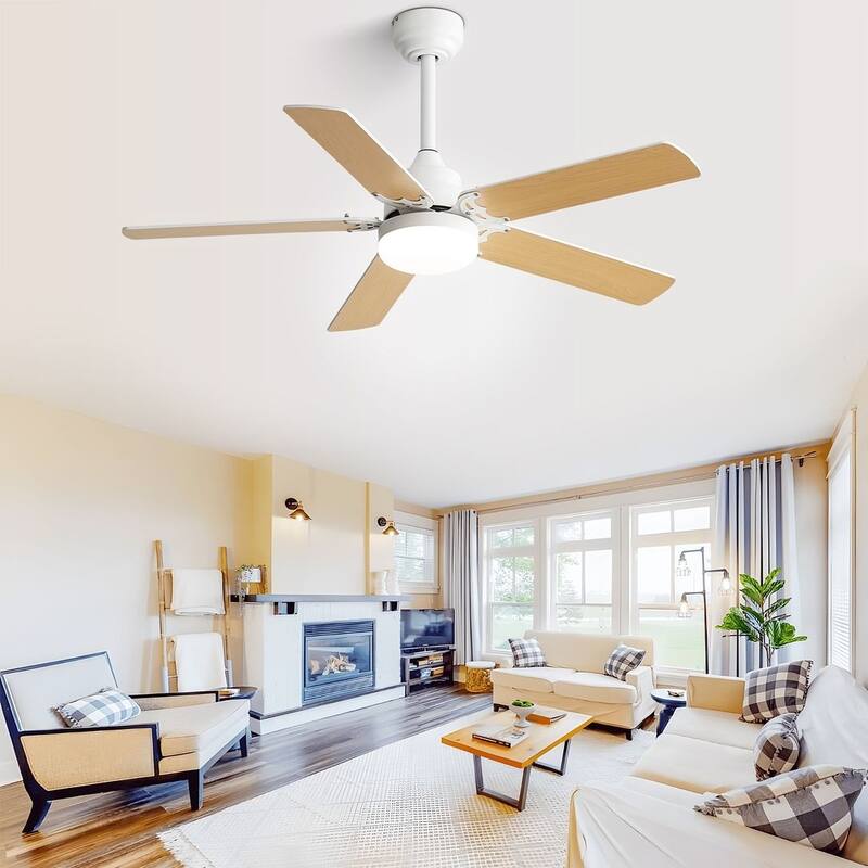 42" Farmhouse Reversible Ceiling Fan with LED Light and Remote Control