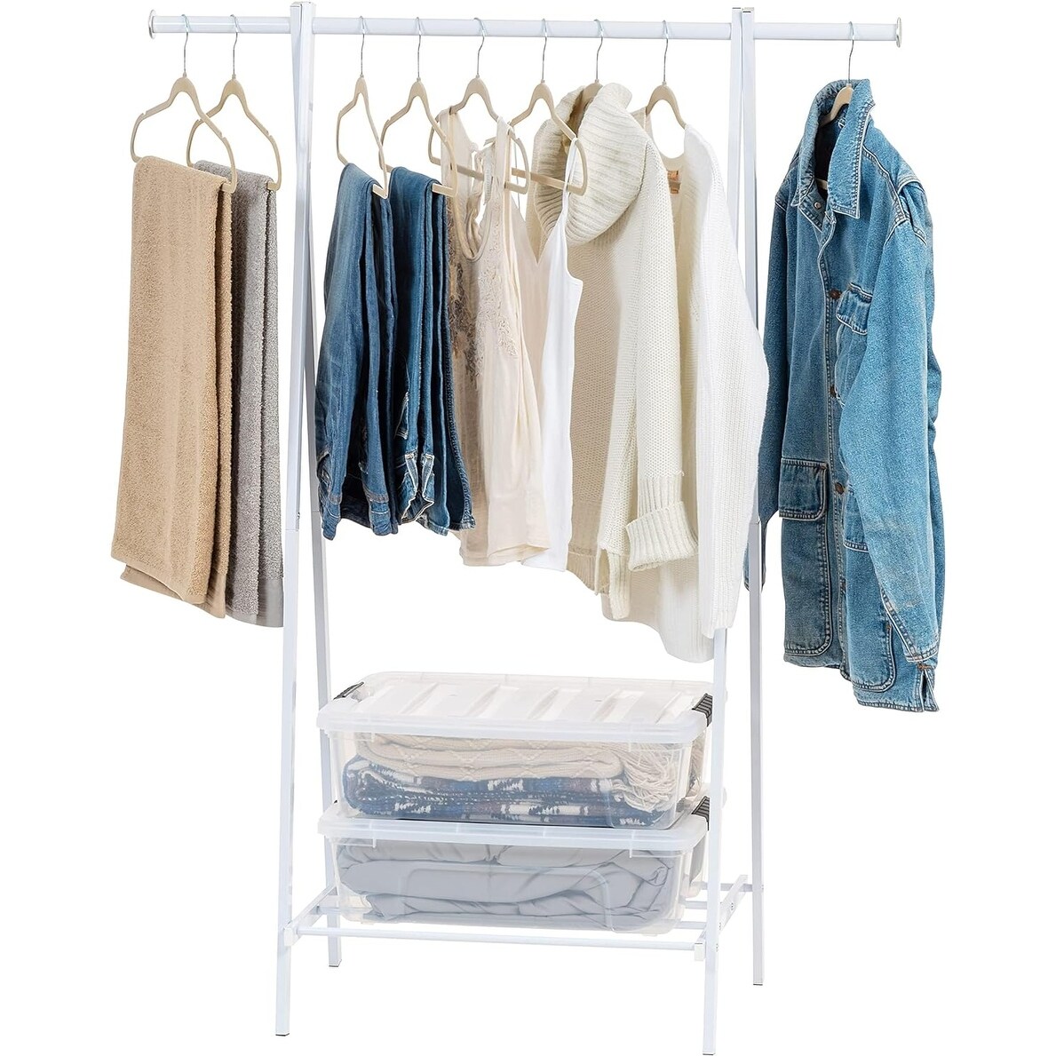 White metal 2025 garment rack