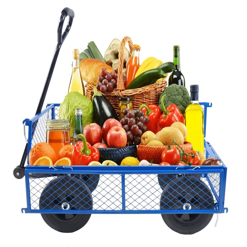 Multi-functional cart with 10-inch solid tires for gardening and farming