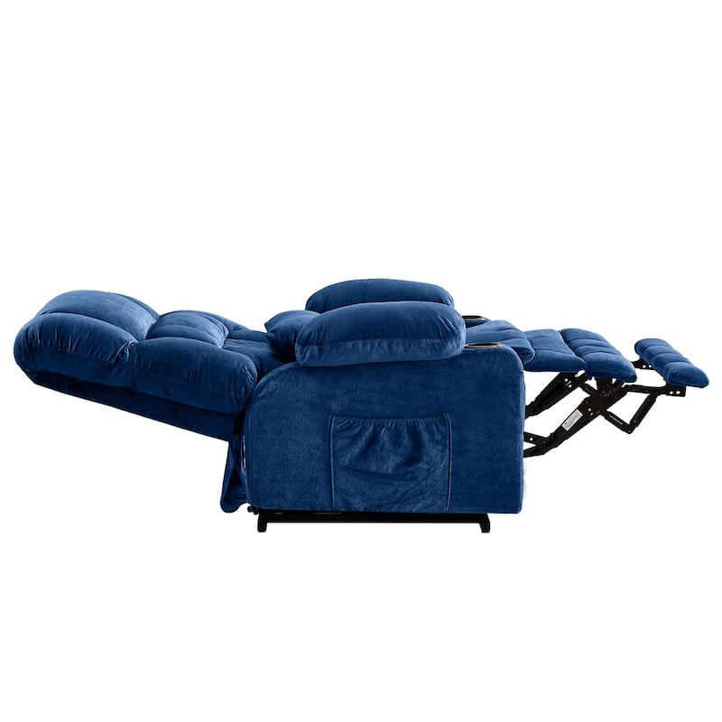 Power Lift Recliner Chair with Heat, Dual Motor Infinite Position Heavy Duty Recliner, Lounge Sofa with USB Ports & Cup Holders