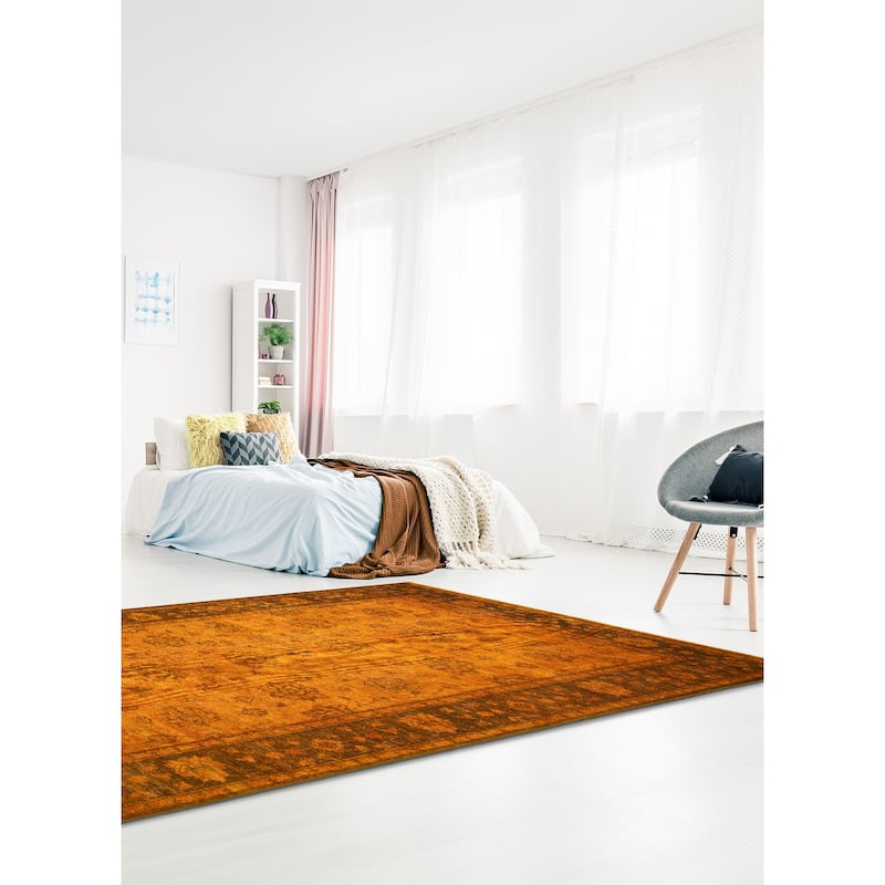 ECARPETGALLERY Hand-knotted Vibrance Burnt Orange Wool Rug - 5'11 x 8'10
