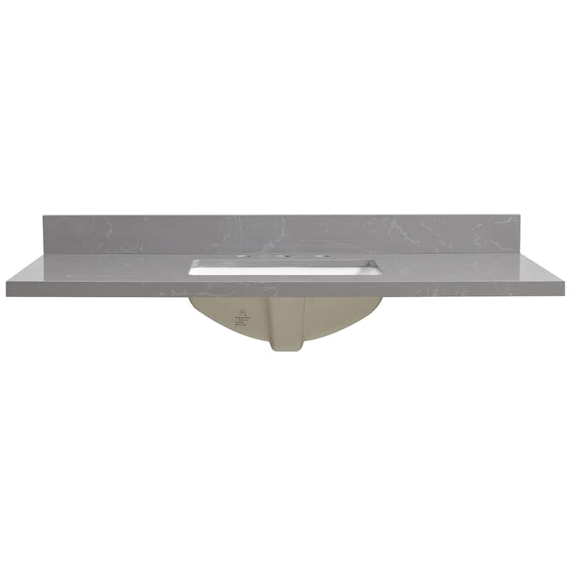 Jaen Composite Stone Vanity Top with White Rectangular Sink