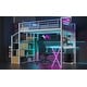 preview thumbnail 5 of 30, Full Size Metal Loft Bed with Desk, LED-Lit Shelves, Built-in Wardrobe, and Storage Stairs, Workstation Combo for Kids or Teens
