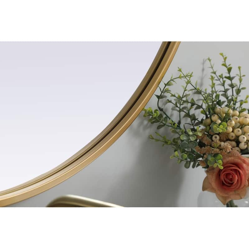 Indigo Home Metal Frame Oval Mirror 30x36 Inch