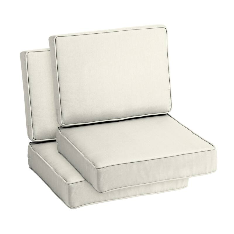 Arden Selections ProFoam Acrylic Deep Seat Cushion Set - 2 Count - Sand Cream