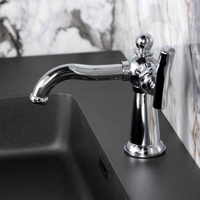 Kingston Brass Hallerbos Single-Handle 1-Hole Deck Mount Bathroom Faucet with Drain