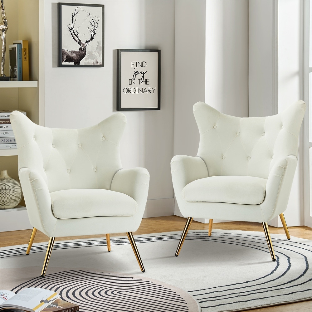Ivory wingback chair hotsell