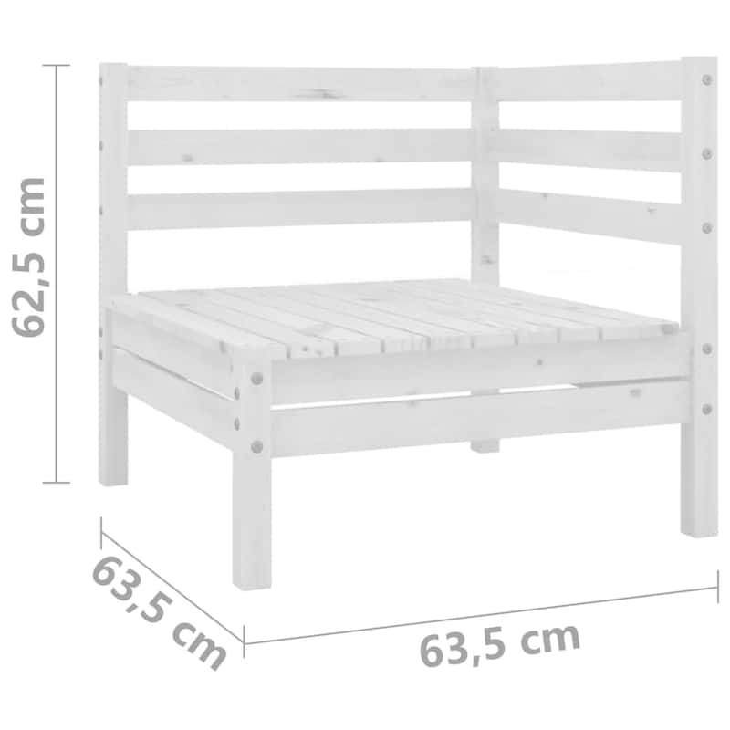 vidaXL Patio Loveseat Outdoor Patio 2-Seater Sofa for Garden Solid Wood Pine - 25" x 25" x 24.6"
