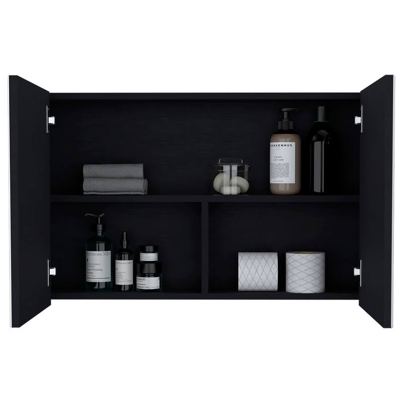 Mansfield Medicine Cabinet with Mirrored Doors, Spacious Shelves for Bathroom Storage,Compact and Functional Design