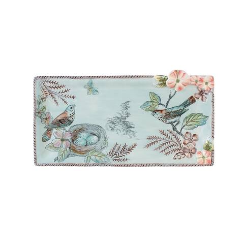 Fitz and Floyd English Garden 13.25-in Elongated Tray