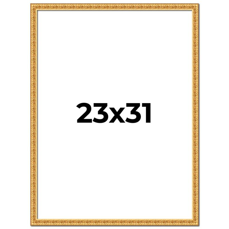23x31 Frame Gold Real Wood Picture Frame Width 1 inches | Interior