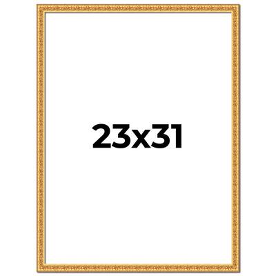 23x31 Frame Gold Real Wood Picture Frame Width 1 inches | Interior