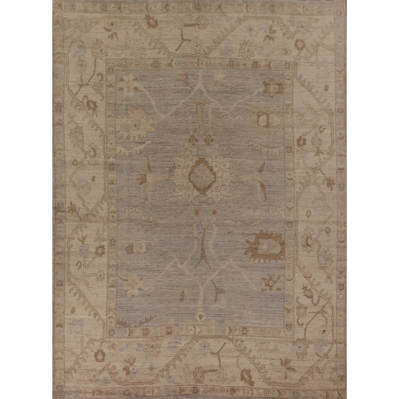 Oushak Vegetable Dye Area Rug Handmade Wool Carpet - 8'3" x 9'9"