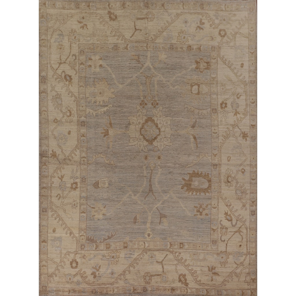 Oushak Vegetable Dye Area Rug Handmade Wool Carpet - 8'3" x 9'9"