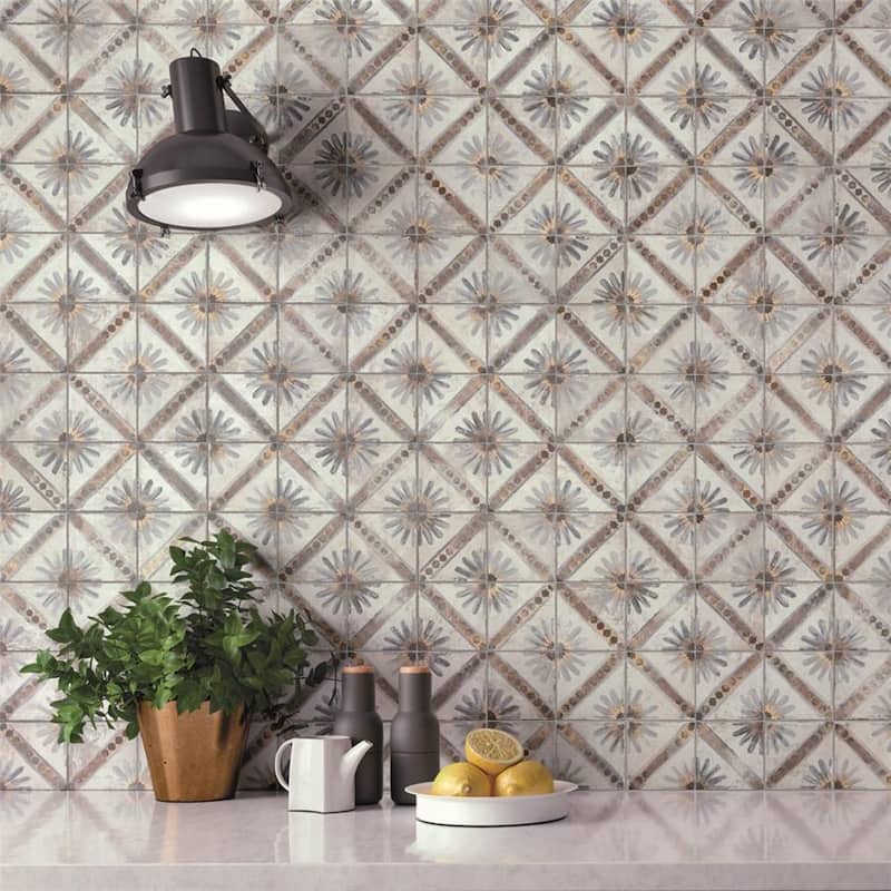 Merola Tile Harmonia Kings Marrakech Blue 13" x 13" Ceramic Floor and Wall Tile