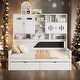 preview thumbnail 2 of 17, Modern Twin Size Kids Bed Daybed, All-in-One Cabinet Bed with 2 Drawers,White