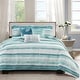 preview thumbnail 20 of 29, Madison Park Anchorage 6 Piece Printed Quilt Set with Throw Pillows Aqua - Full - Queen