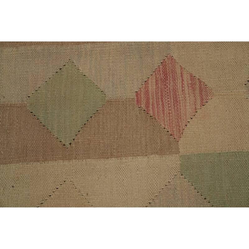 Hand Woven Oriental 100% Wool Carpet Southwestern Modern Multi-Colored Kilim Area Rug - 8' 0'' X 4' 8''