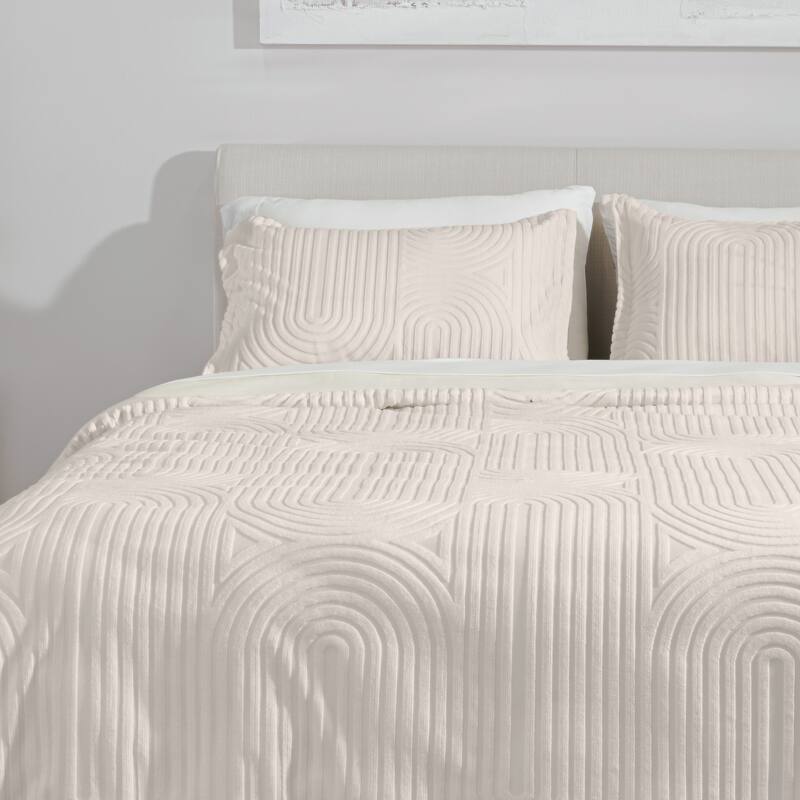 BEDGEAR Performance Duvet Cover and Sham Set - Moisture-Wicking Breathable Cooling Bedding - Racetrack/Cream - Queen