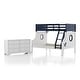 preview thumbnail 20 of 21, Furniture of America Luza 2-Piece Solid Wood Twin over Full Captain's Boat Bunk Bed and Dresser Kids Bedroom Set