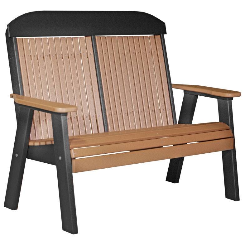 Poly Lumber Classic Bench - 4' - Cedar & Black