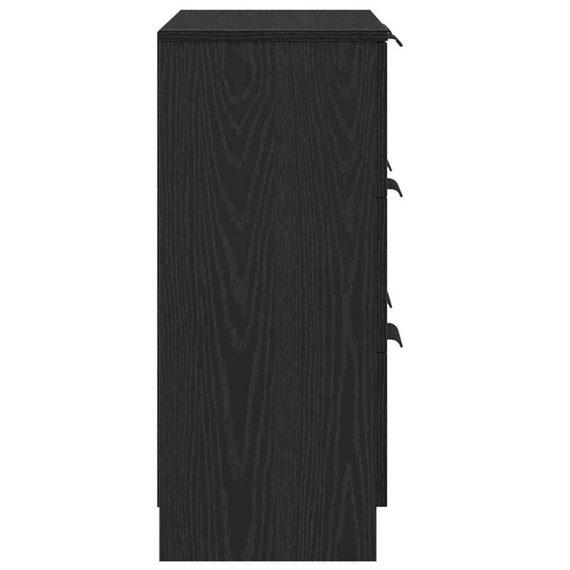 vidaXL Sideboard Black Oak 23.62 x 11.81 x 27.56 in Engineered Wood - 23.62 x 11.81 x 27.56 in